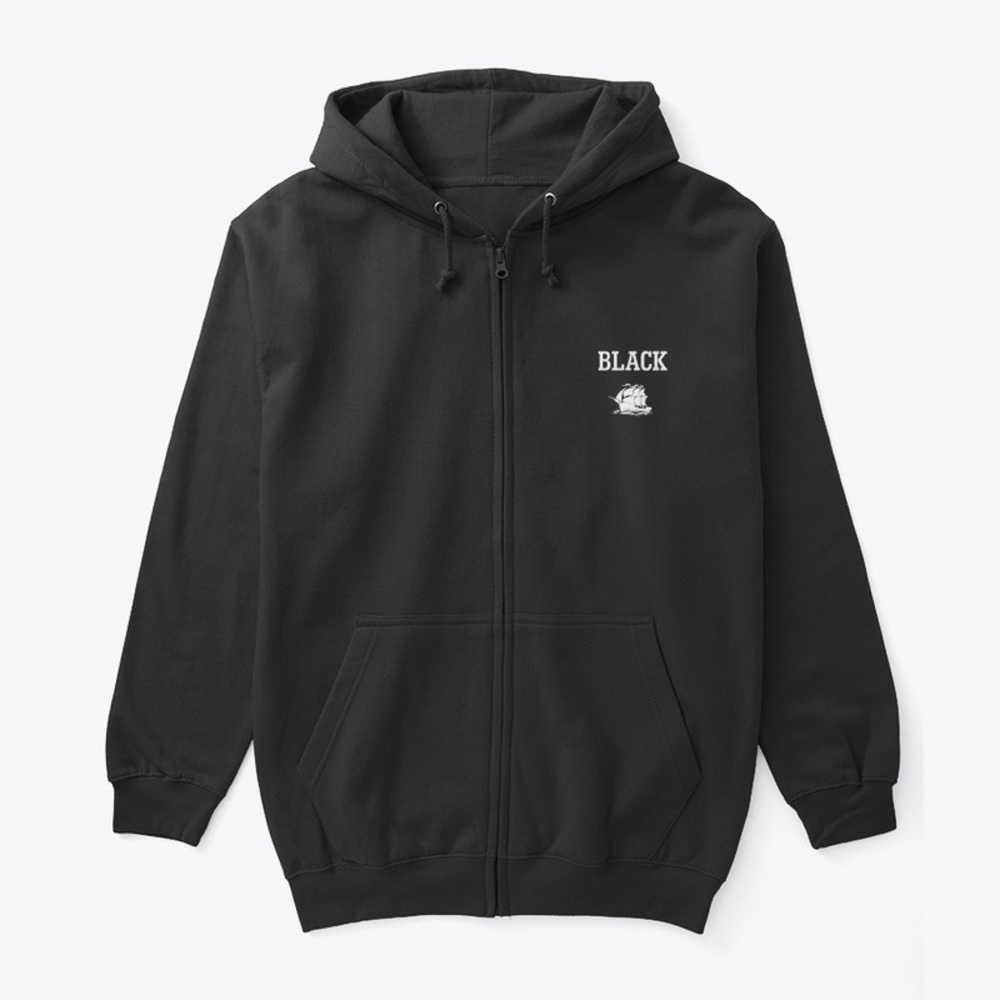 Black Summer Smiles, Fun and Boats Black ZIP Sweater